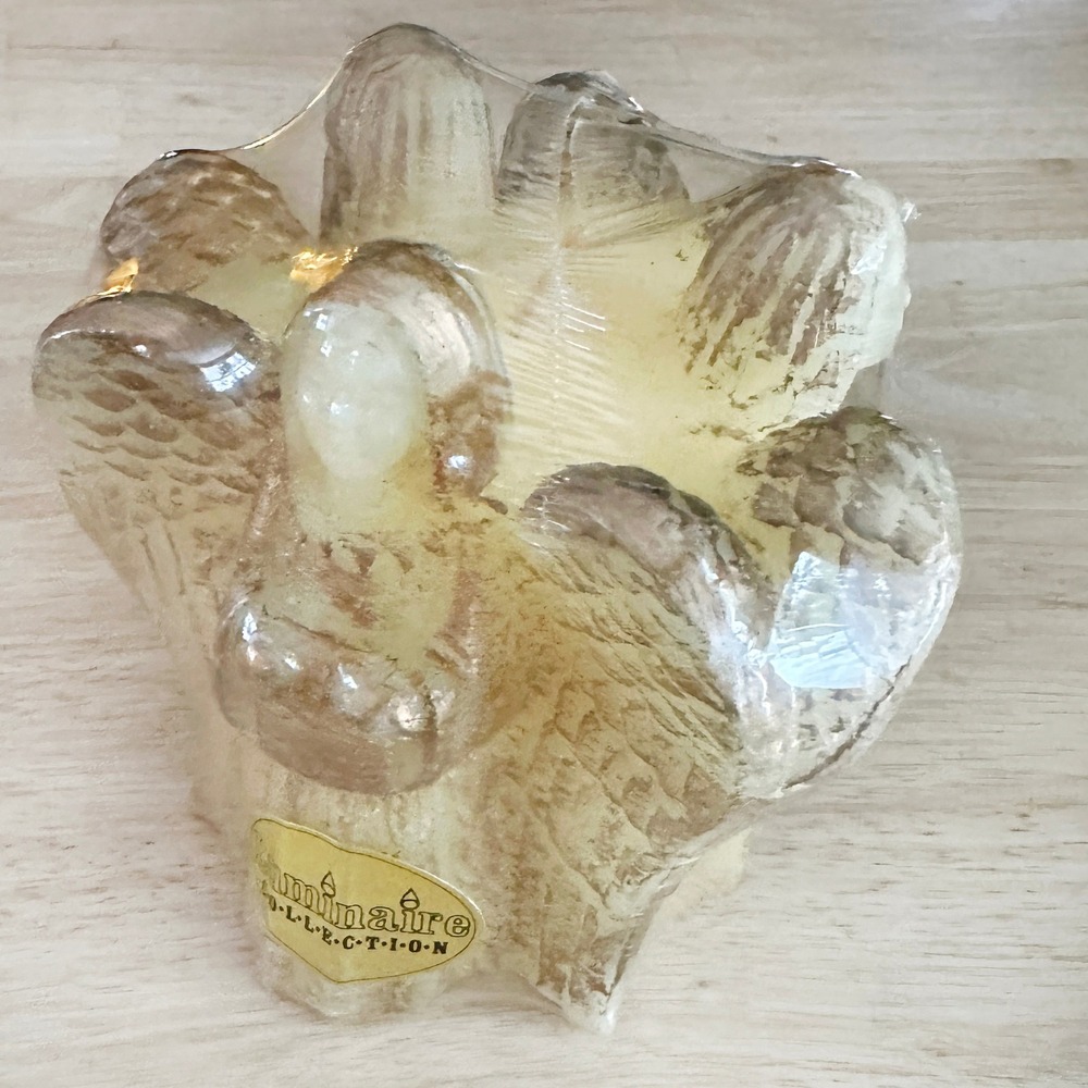 Vintage Trio Of Angels Candle NEW Christmas Decor Gold Cream Luminaire